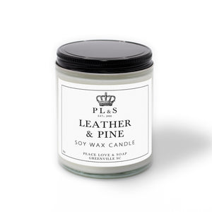 LEATHER & PINE - 9oz Soy Candle