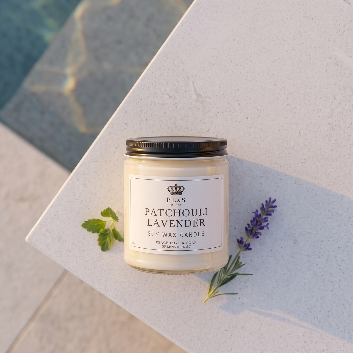 PATCHOULI LAVENDER 9 OZ SOY CANDLE