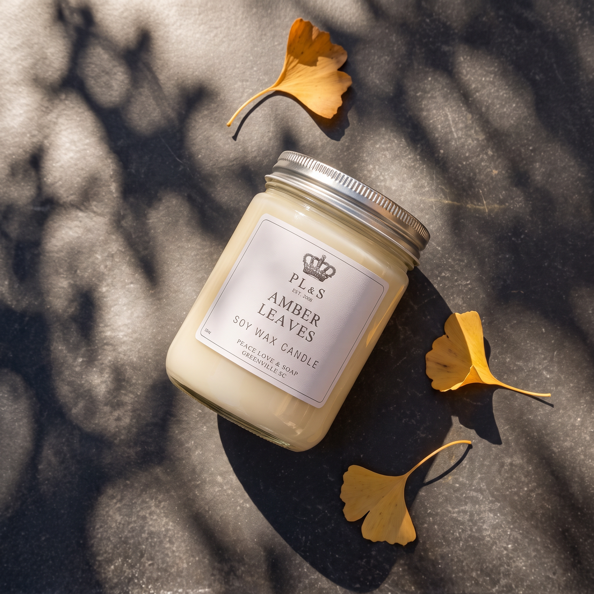 AMBER LEAVES 16 OZ SOY CANDLE