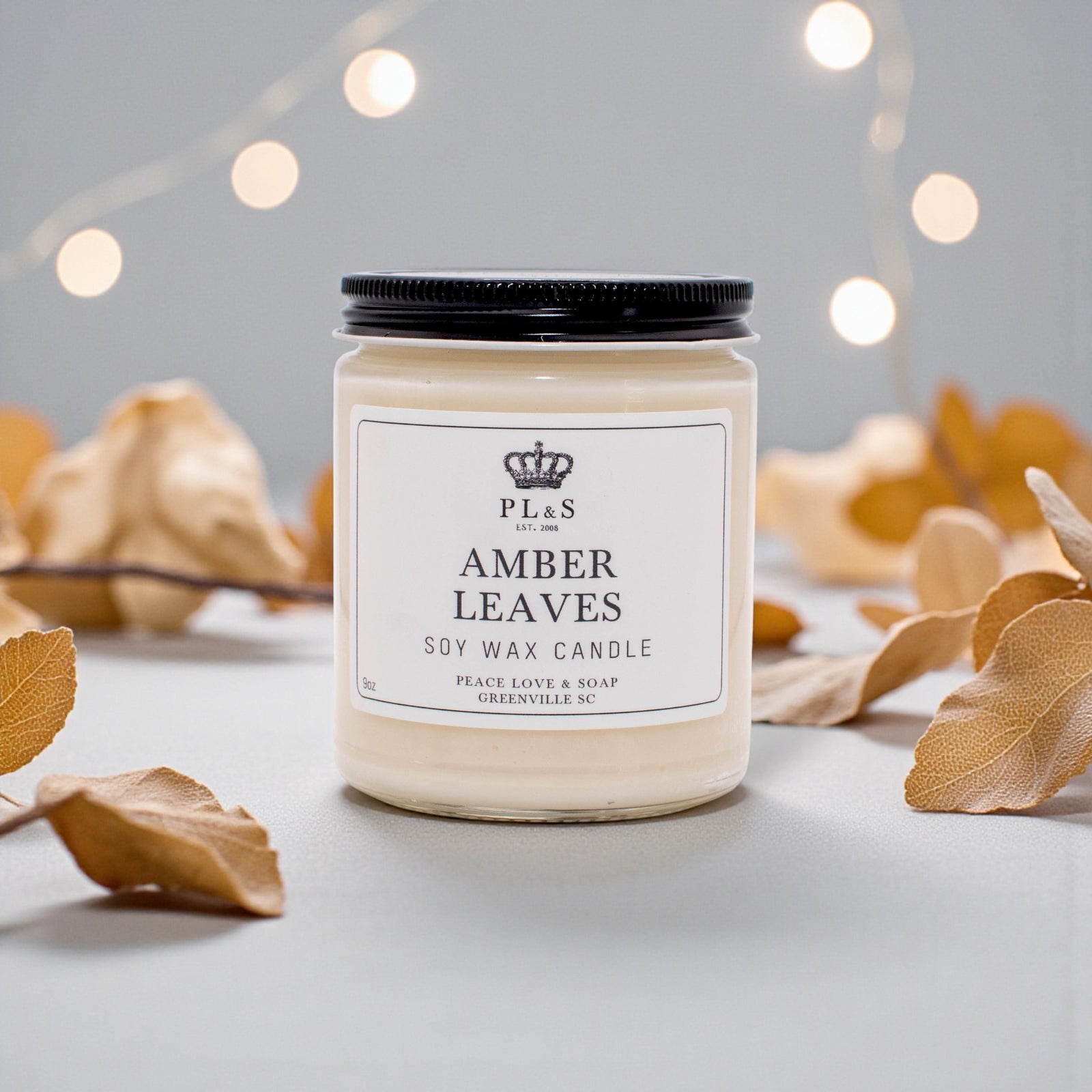 AMBER LEAVES - 9oz Soy Candle