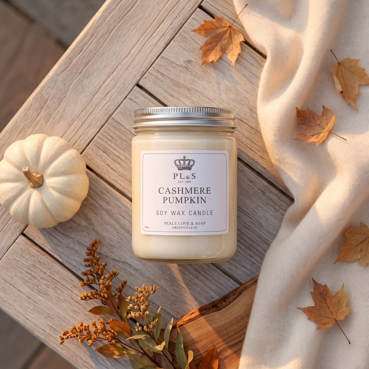 CASHMERE PUMPKIN 16 OZ SOY CANDLE