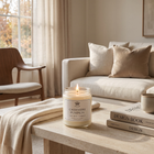a candle on a table