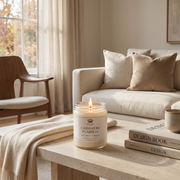 a candle on a table