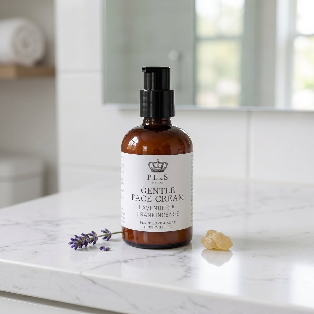 a bottle of face cream on a counter