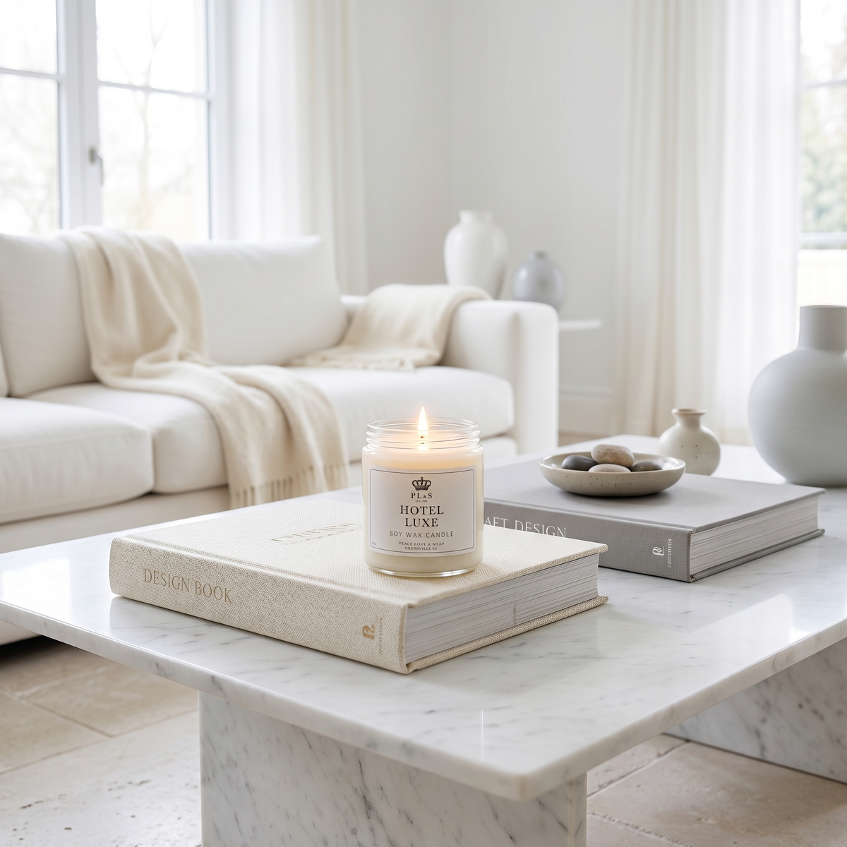 a candle on a table