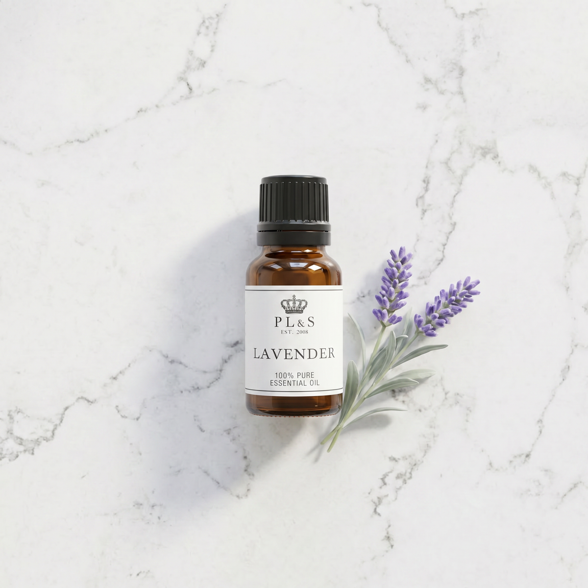 a bottle of lavender essential oil