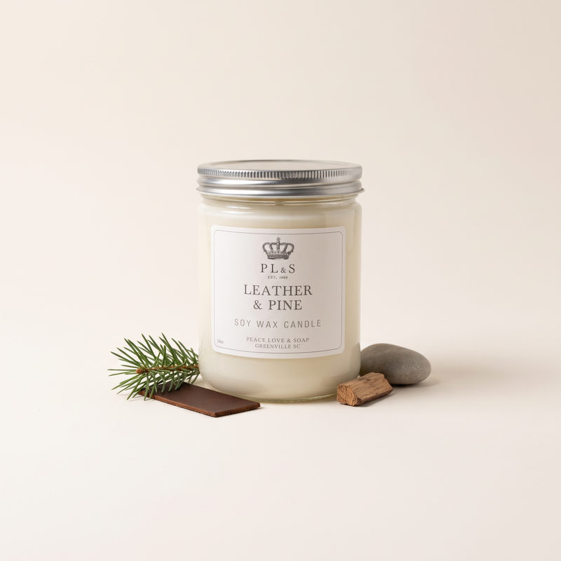 a white candle in a jar