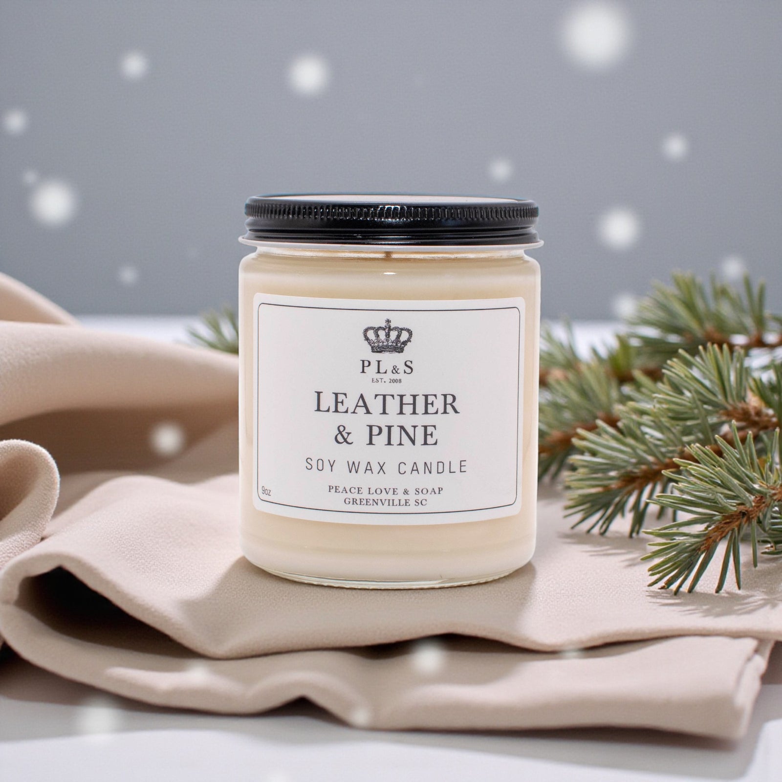 LEATHER & PINE - 9oz Soy Candle