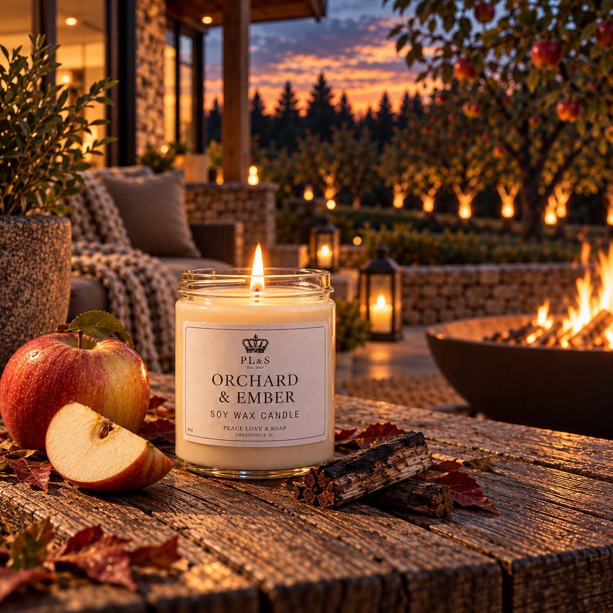 a candle on a table