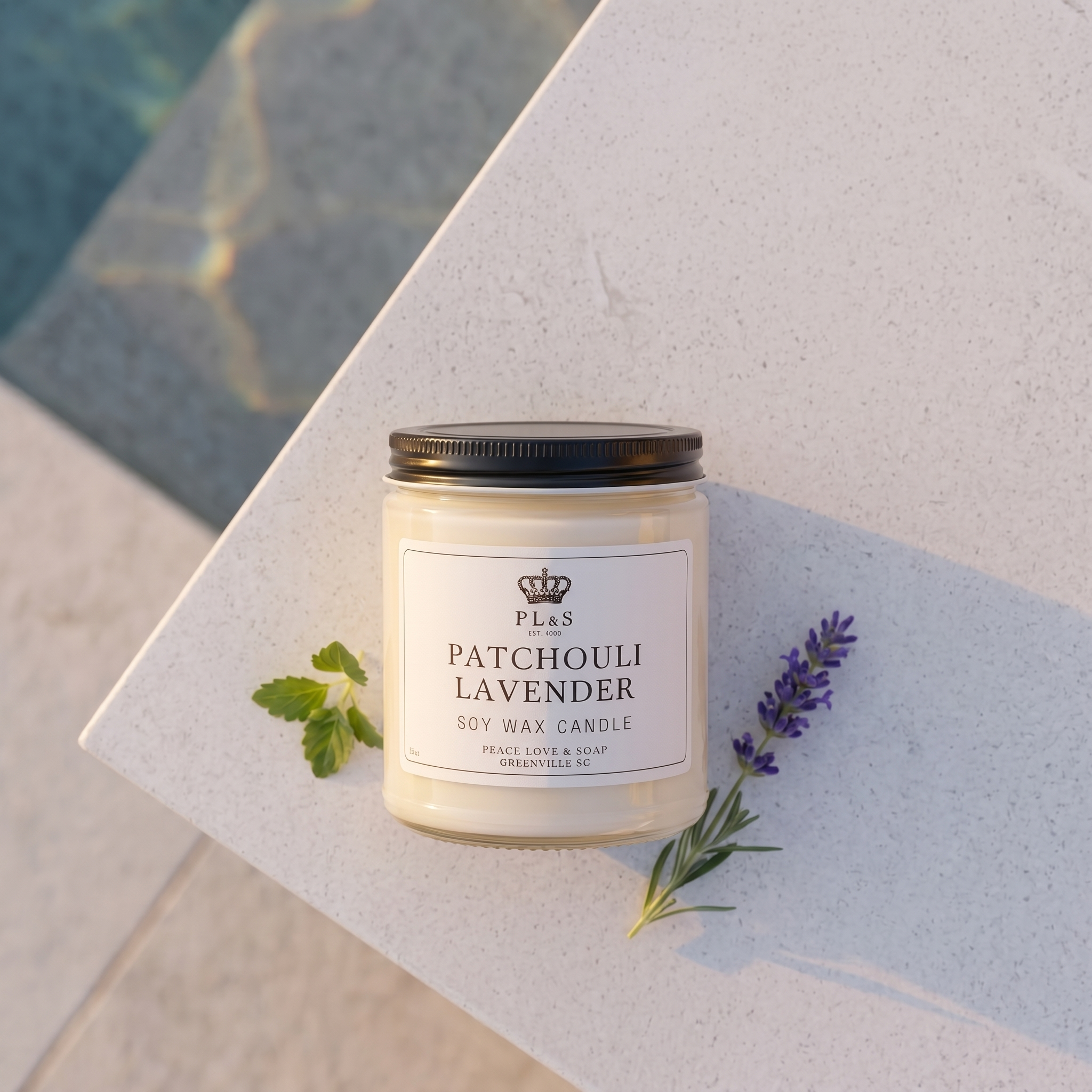 PATCHOULI LAVENDER 9 OZ SOY CANDLE
